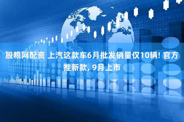 股粮网配资 上汽这款车6月批发销量仅10辆! 官方推新款, 9月上市